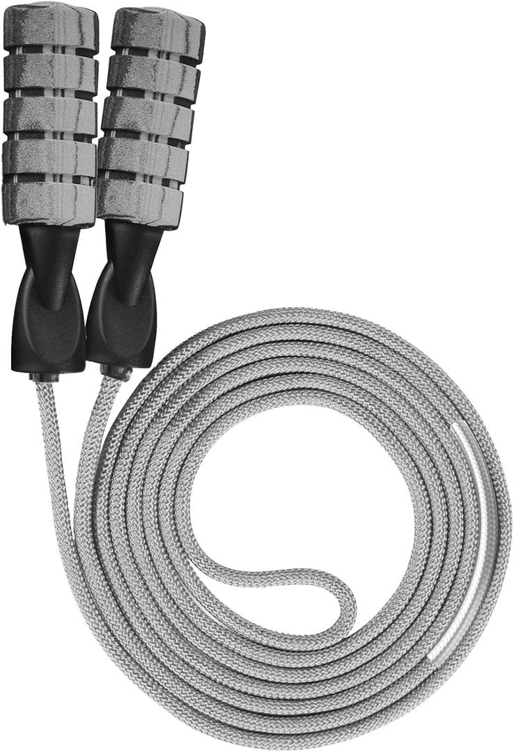 Jump Rope for Women & Men Adjustable Length Cotton Skipping Rope for Adults & Kids Workout Equipment for Weight Loss, Cardio, Boxing & Fitness Suitable for Home, Gym & School Use (Grey)