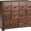 DELLMAO Traditional Solid Wood Small Chinese Medicine Cabinet Vintage Great Storage Apothecary Drawer Herbal Jewelry Box