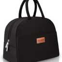 BALORAY Lunch Bag for Women Men Insulated Lunch Box for Adult Reusable Lunch Tote Bag for Work, Picnic or Travel (Solid Black)