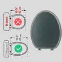 Elongated Toilet Seat Wood Toilet Seat Prevent Shifting with Zinc Alloy Hinges American Standard Size Toilet Seat Easy to Install also Easy to Clean(Elongated,Sparkling Gentleman Grey)