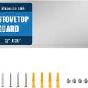 12" By 30" Stainless Steel Stove Backsplash, Reversible Ultra Flat Splatter Guard Range Hood Backsplash, Easy Clean Wall Shield Metal Panel, Compatible with Broan-NuTone 413004, Sliver