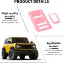 RAZPOY for Bronco Window Lift Switch Control Trim, 2PCS Center Console Rearview Mirror Adjustment Panel Cover Compatible with 2021-2026 Ford Bronco 4Door Interior Accessories, Pink