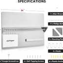 Wilprep Stainless Steel Stove Backsplash, 36"x24" Range Hood Backsplash with Storage Shelf Magnetic Knife Rack, Range Backsplash with Predrilled Holes, Stainless Steel Backsplash for Stove Range Hood
