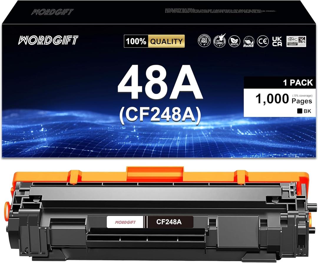 48A CF248A Compatible Toner Cartridge Replacement for HP 48A CF248A Work with LaserJet Pro M15w M15a M16w M16a Toner LaserJet MFP M28w M28a M29w M29a M30w M31w Printer (Black, 1 Pack)