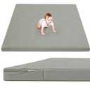 Waterproof Baby Play Mat for Floor 1.3" Thick Memory Foam 59 * 59 Cushion Playpen Playmat Tummy Time Crawling Mat Nursery Rug Pad Mattress Create Soft & Safe Area for Infants,Toddler,Kids,Grey