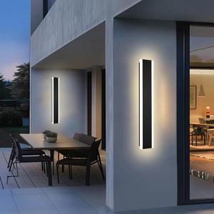 2 Pack Outdoor LED Wall Lights, 32 inch Modern Exterior Lighting Fixtures LED Linear Outdoor Wall Sconces Lighting for Porch Patio Garage Door Garden Yard Indoor Yard, House