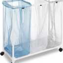 Whitmor Triple Laundry Sorter with Wheels