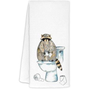 Funny Raccoon Hand Towels Decorative, Raccoon Bathroom Decor, Trash Panda Gifts for Women Decorative Hand Towels Drying Cloth for Kids Toddler Bath Room Washroom, 16x24 Inch