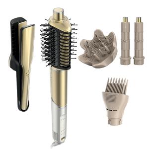 Shark Glam Ceramic & Powerful Air Styling & Drying System, with Silki Straightener & Shark Glossi Air Glosser, for Drying, Curling, Straightening & Glossing with Diffuser, HD6052S (Curly & Coily Hair)