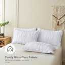 QSH White Ruffled Pillow Shams Standard Size Set of 2,Shabby Boho Chic Ruched Pillowcases Standard Ultra Soft and Luxury Microfiber Pillow Cover 20"x26" for Bedroom