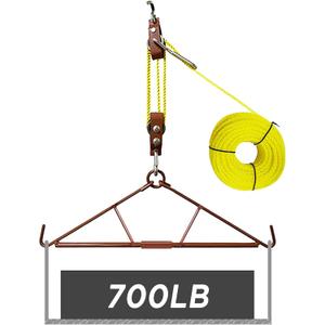 Atflbox Game Hoist Gambrel with 700LB Capacity Deer Hanger and Elk Dual Pulley Hoist Lift System, Hunting Game Hanging Kit for Deer Butcher and Skinning, Deer Hunting Accessories Gifts for Men