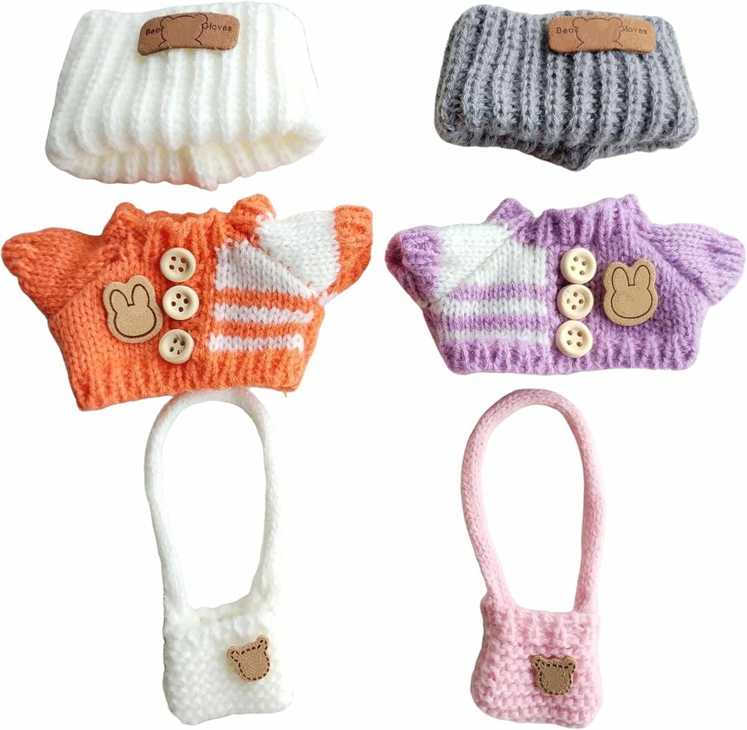 15cm & 17cm Doll Clothes Outfits Set - Premium Dress Up Bundle with Exquisite Accessories | Soft Fabric Fashion Doll Costume for 15-17cm Dolls (2set Purple+Orange)