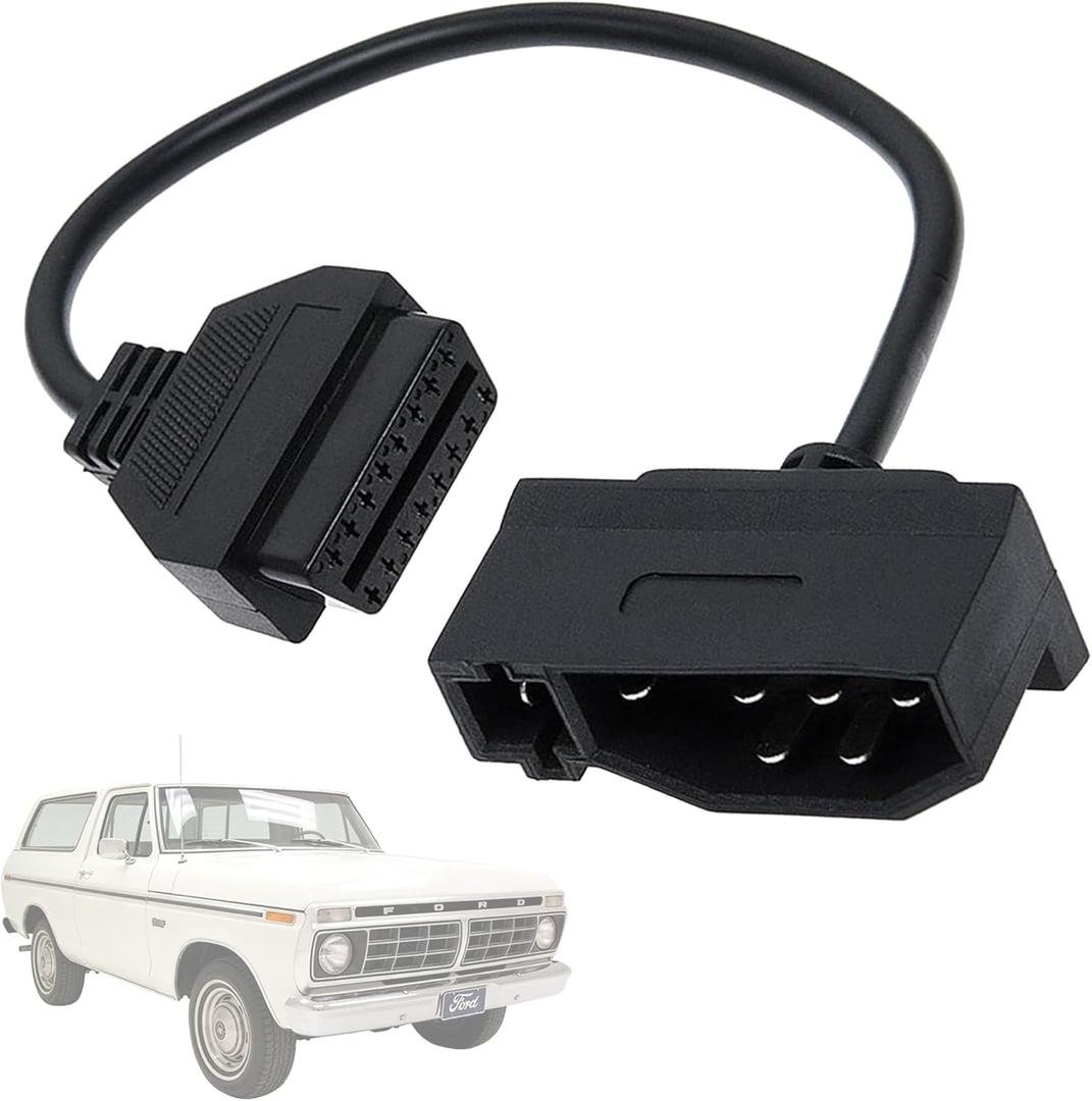 OBD1 to OBD2 Adapter for Ford 7 Pin to 16 Pin Connector Black OBD Adapter Cable Repair Diagnostic Tool Replacement Connector for Code Readers & Scan Tools Compatible with Most Ford EFI Vehicles