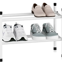 Expandable Shoe Rack, 8 Pairs Stackable Small Shoe Rack, Metal Adjustable Shoes Organizer for Closet, Entryway, Hallway, Garage, Front Door, Shoes Shelves