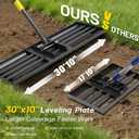 Lawn Leveling Rake,30x10 Inch Ground Plate,72 Inch Adjustable Long Handle Yard Level Tool with Curved Edge,Heavy Duty Large Landscaping Lawn Leveler for Grass, Golf Field, Soil Sand Dirt Spreader
