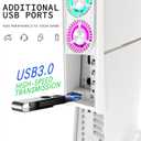 for PS5 Cooling Fan with Led Light, Quiet for PS5 Fan Cooling Fan for PS5 Cooler Cooling Fan for Playstation 5 fan with 3 Small Fans 3.0 USB Port 2 Fan Speed Setting fan (White)