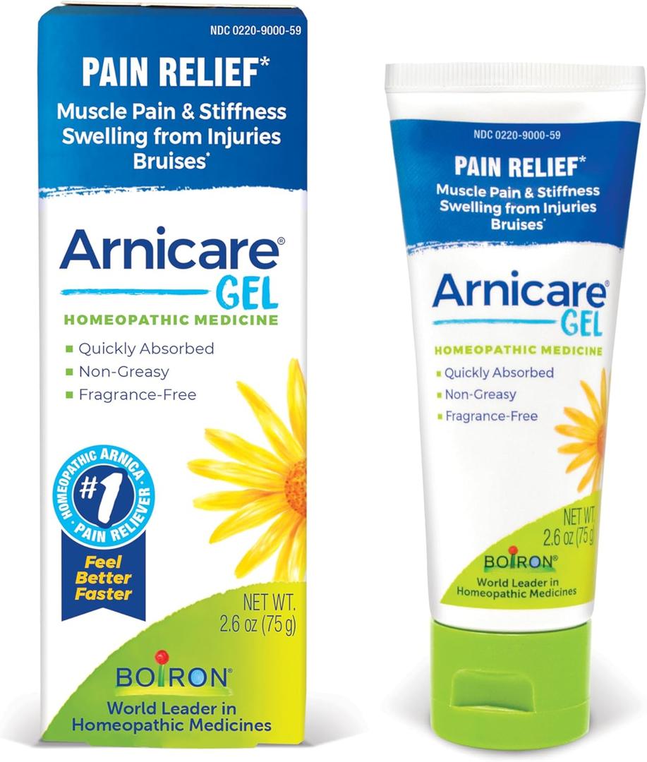 Boiron Arnicare Gel for Relief of Joint Pain, Muscle Pain, Muscle Soreness, and Swelling from Bruises or Injury - Non-greasy and Fragrance-Free - 2.6 oz (2.6 Ounce (Pack of 1))