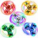 FIGROL 5 Pack Fidget Spinner, Light Up Fidget Spinners for Kids-Glow in The Dark Fidget Toy Party Favors Goodie Bag Stuffers Classroom Prizes (Blue&white&green&yellow&red)