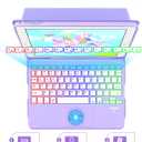 MePadKey Touchpad Keyboard Case for iPad 6th 2018/5th Generation 2017 9.7 inch, 7-Color Backlight Type-C Charging Keyboard with Pencil Holder Cover Fit iPad Air 2/Pro 9.7 (Purple)