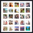 CountryArtHouse Black Collage Frame With Mat - 22x22 Solid Wood Frame For (25) 4" x 4" Photos - Black Matted Instagram 4x4 Collage Photo Frame with Mat with Multi Opening Picture Matte, 25 Photos Square