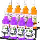 Invech 8 Bottle Capacity Coffee Syrup Organizer, 2 Tier Coffee Syrup Rack for Kitchen Coffee Bar, Metal Wine Rack for Family & Bar Countertop