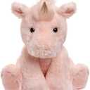 Pink Unicorn Stuffed Animal 10 Fluffy Plush Unicorn with Gold Sparkly Horn for Girls