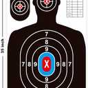 2 x Paper Shooting Targets for Range Bulk 23"35" Silhouette with Red Bullseye,Heavy Duty Shooting Targets Paper,Indoor and Outdoor Use,Suitable for Handguns,BB Guns,Airsoft,Rifles