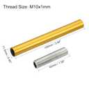 MECCANIXITY Threaded Extension Rod, 3.94" Lamp Pipe with Connector Light Fixture for Pendant Light Island Lighting Chandeliers Stems, Gold Tone 4 Set