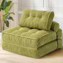 Folding Sofa Bed, Convertible Foldable Chair Bed, Floor Couch for Adults, Comfy Floor Sofa Small Couches for Small Spaces, Green