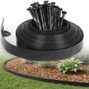 Gardzen 1.5" x 40' Landscape Edging Kit, No Dig Lawn Garden Border with 40 Pcs Spikes, Flexible Edging Border for Mulch Bed Pathway Paver