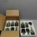 TBWIND 12pcs Green Glass Bud Vases Set, Small Vases for Flowers, Bud Vase for Centerpieces in Bulk, Mini Vintage Vase for Wedding Decorations, Office and Home Table Flower Décor