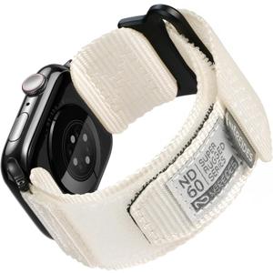 Nereides Compatible with Apple Watch Series 11 Band Series 10/9/8/7/6/5/4/SE/SE2/Ultra 3/2/1, Nylon Sports Strap with Woven Design for 49mm/46mm/45mm/44mm (L,Ivory-white)