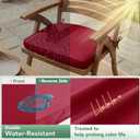 Outdoor Chair Cushions Set of 4: Waterproof & Fade Resistant Patio Furniture Cushions - 18.5 x 16 x 2 Inch Non Slip Round Corner Seat Cushion Pads with Removable Cover for Garden Yard Lawn, Burgundy