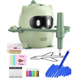Drawing Robot for Kids, Montessori Drawing Robot with 100 Cards, Music & Voice Guidance, Educational Interactive Learning Toys for Boys & Girls Ages 3 4 5 6 7 8, Birthday Party