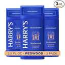 Harry's Aluminum Free Deodorant for Men  Odor Control, Redwood Scent, 2.5 Oz, 3Pack, Men Deodorant Aluminum Free