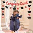 Graduation Decorations 2026 | Glitter Congrats Grad Banner Red and Black - 10 Feet | Black and Red Graduation Banner | Grad Cap Garland for Grad Decorations Class of 2026, KatchOn