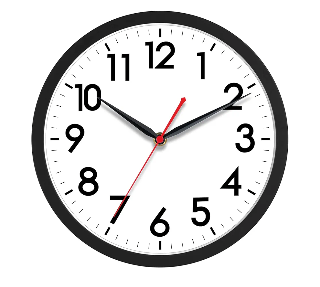 AKCISOT Wall Clock 10 Inch Silent Non-Ticking Modern Clocks Battery Operated - Analog Small Classic for Office, Home, Bathroom, Kitchen, Bedroom, School, Living Room(Black)