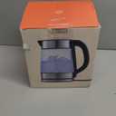 Speed-Boil Electric Kettle For Coffee & Tea - 1.7L Water Boiler 1500W, Borosilicate Glass, Easy Clean Wide Opening, Auto Shut-Off, Cool Touch Handle, LED Light. 360 Rotation, Boil Dry Protection (Black)