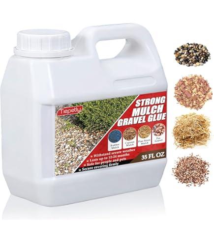 Mulch & Gravel Glue 64 Oz, Concentrated Rock Glue for Landscaping, Powerfully Locks Rock Gravel Bark and Other Coverings, Last up to 2 Years (64 oz)