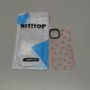 NITITOP Compatible with iPhone 13/14 Case Cute Clear for Women Girls Pink Love Heart Pattern Ultra Slim with Bumper Protector Soft TPU Anti-Yellow Protective Cover - Pink Heart