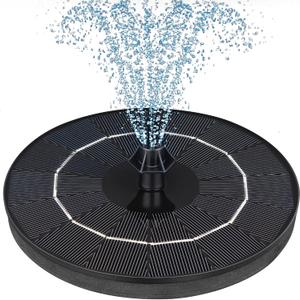 Mademax Upgraded Solar Fountain with 4 Easy Install Nozzle and Fixer, Solar Powered Fountain Pump for Bird Bath, Garden, Pond, Pool, Fish Tank, Outdoor