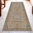 Washable Runner Rug 2x6 | Non Slip Rug Runners for Hallways, Entryways, Kitchens, Bathrooms, Bedrooms | Ultra-Soft Flannel Carpet Runners with Rubber Backing (Light Sage Brown, 2x6)