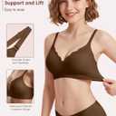 Wireless Jelly Bras for Women No Underwire Scalloped Push Up Bra