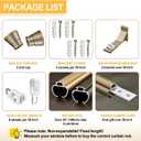 Single Curtain Track for Windows, 1.5m(4.9ft) Wall Mounted Heavy Duty Decorative Curtain rail with End Caps, Aluminum Brackets, Silent Wheels Easy to Install for Bedroom Living Room（Gold）