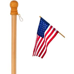 Anley 56" Pine Wooden House Flagpole - for Sleeve House Flags (28" x 40") - Wood Flag Pole with Tangle Free Design, Rotating Rings and Anti-Wrap Tube -Flag and Flagpole Holder NOT Included