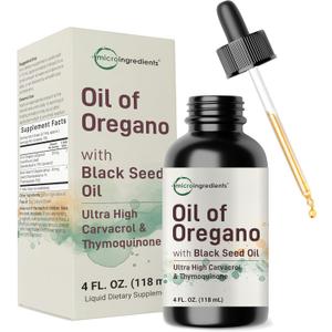 Oil of Oregano with Black Seed Oil, 4 fl oz | 2-in-1 Dropper | High Potency Liquid Drops with Carvacrol & Thymoquinone | Immune Support | Natural Herbal Supplement | Vegan, Plant Based, Non-GMO