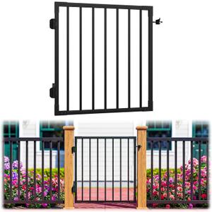 3ft.W x 42in.H Aluminum Deck Gate, Welded Anti-Sag Frame, No Rust | AAMA2604 Powder-Coat, Lightweight Cuttable Gate for Deck Stairs, Porch & Fence (with Self-Closing Hinges & Latch)