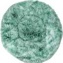 Cat Beds for Indoor Cats - Cat Bed, Dog Beds for Small Medium Dogs, Anti Anxiety Round Fluffy Plush Faux Fur Pet Bed, Thick Bottom (Blue, Large)