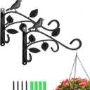 SLL 2Pack Hanging Plants Bracket, 12 Inch Steel Plant Hooks for Hanging Baskets, Wall-Mounted Gardening Bracket Hook for Bird Feeders, Wind Chimes, Flower Baskets, Lanterns