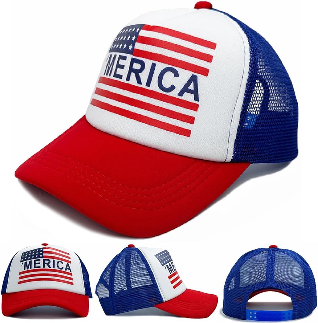 Baseball Caps 4th of July Hat Fourth of July Accessories Outfits for Women USA Hat Trucker Hats 4th of July Accessories for Women Multicolor
